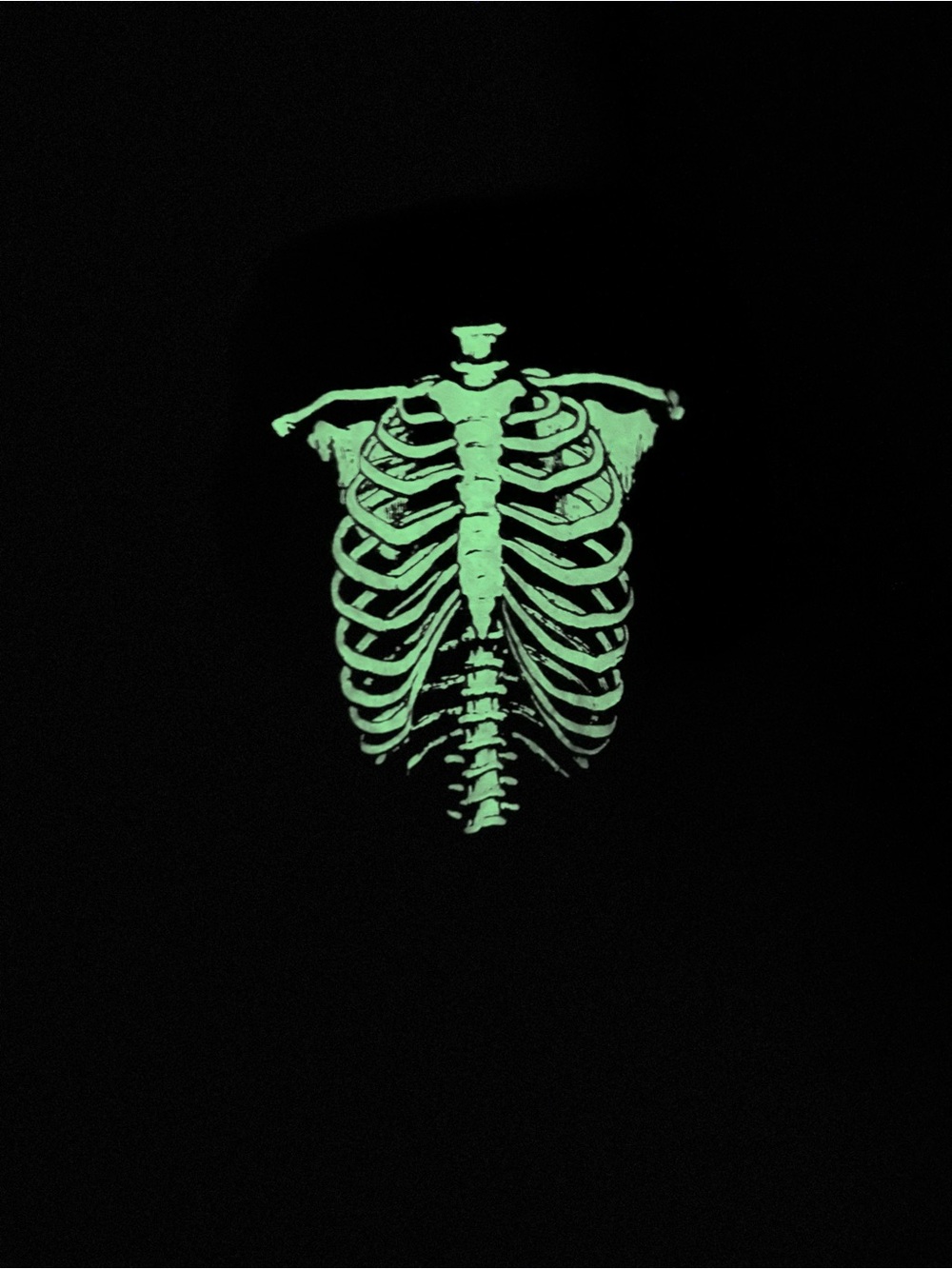 Source Vintage Black Short-Sleeve Tee with Glow in the dark Skeleton Graphic